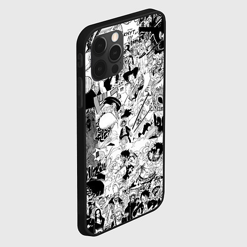 Чехол iPhone 12 Pro Max One Piece Манга страницы / 3D-Черный – фото 2