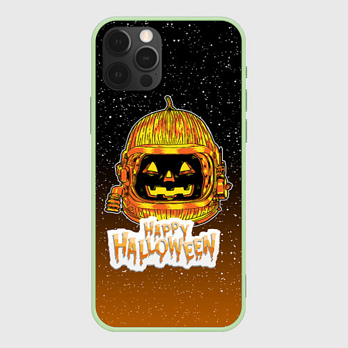 Чехол iPhone 12 Pro Max ТЫКВА КОСМОНАВТ SPACE HALLOWEEN / 3D-Салатовый – фото 1