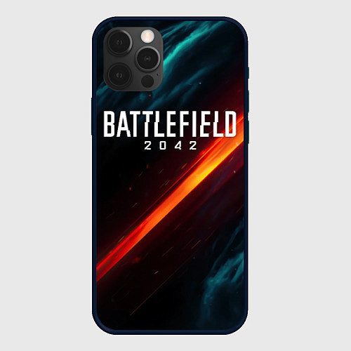 Чехол iPhone 12 Pro Max BATTLEFIELD 2042 НЕОН / 3D-Черный – фото 1