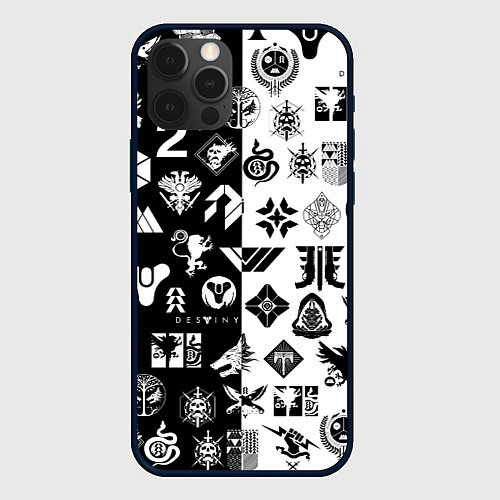 Чехол iPhone 12 Pro Max DESTINY LOGOBOMBING ЧЁРНО БЕЛОЕ / 3D-Черный – фото 1
