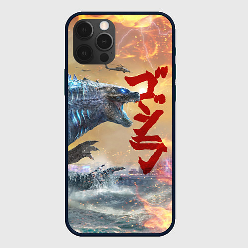 Чехол iPhone 12 Pro Max ГОДЗИЛЛА АТАКУЕТ! / 3D-Черный – фото 1