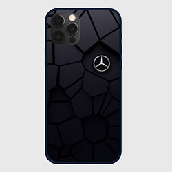 Чехол для iPhone 12 Pro Max Мерседес 3D плиты, цвет: 3D-черный