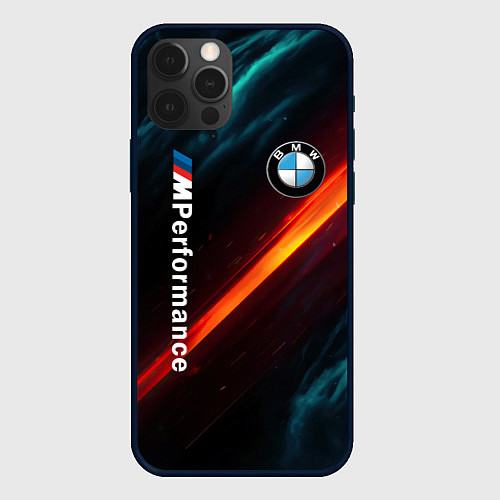 Чехол iPhone 12 Pro Max BMW M PERFORMANCE NEON БМВ М НЕОН / 3D-Черный – фото 1