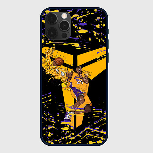 Чехол iPhone 12 Pro Max Los angeles lakers NBA / 3D-Черный – фото 1