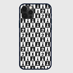Чехол для iPhone 12 Pro Max Шахматы Шахматные Фигуры, цвет: 3D-черный