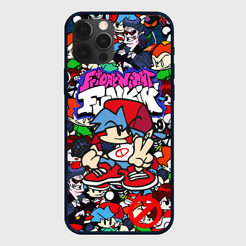 Чехол iPhone 12 Pro Max FRIDAY NIGHT FUNKIN ВСЕ ПЕРСОНАЖИ / 3D-Черный – фото 1