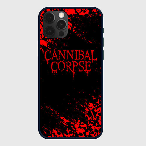 Чехол iPhone 12 Pro Max CANNIBAL CORPSE КРАСНЫЕ ЧЕРЕПА / 3D-Черный – фото 1