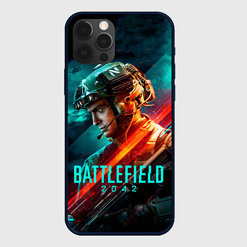 Чехол iPhone 12 Pro Max Battlefield 2042 game art / 3D-Черный – фото 1