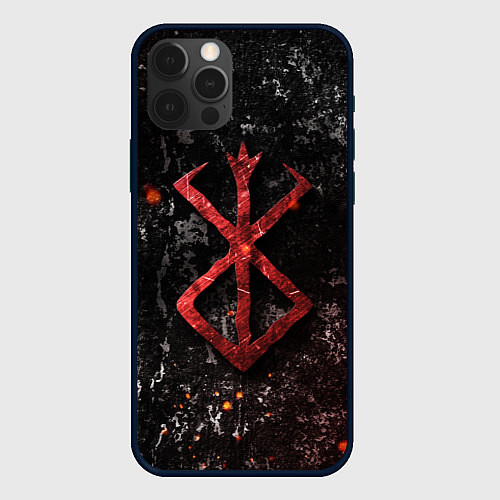 Чехол iPhone 12 Pro Max BERSERK LOGO GRUNGE RED / 3D-Черный – фото 1