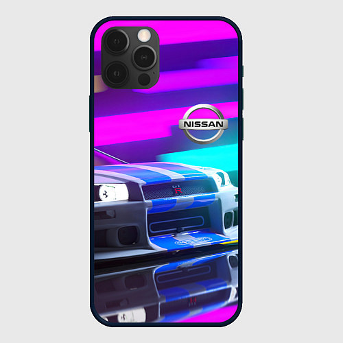 Чехол iPhone 12 Pro Max NISSAN GT-R SKYLINE / 3D-Черный – фото 1