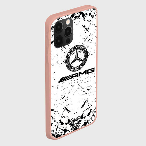Чехол iPhone 12 Pro Max Mercedes брызги красок, / 3D-Светло-розовый – фото 2