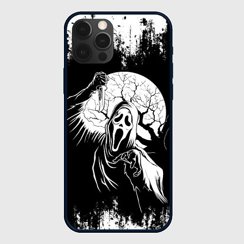 Чехол iPhone 12 Pro Max Крик Хэллоуин Хоррор Scream Halloween / 3D-Черный – фото 1