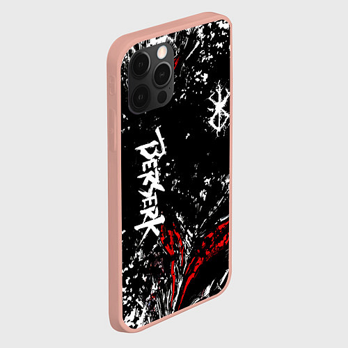Чехол iPhone 12 Pro Max Берсерк Черная маска / 3D-Светло-розовый – фото 2