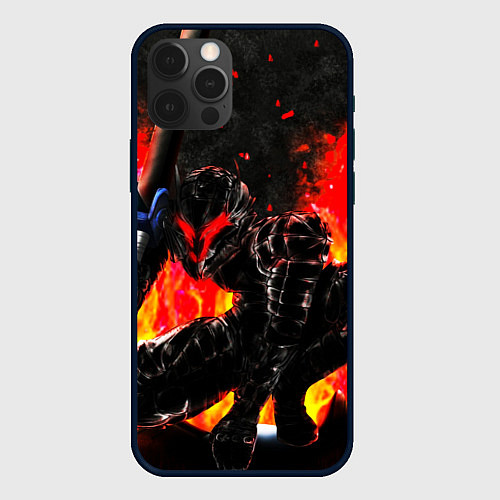 Чехол iPhone 12 Pro Max БЕРСЕРК ОГНЕННЫЙ BERSERK / 3D-Черный – фото 1