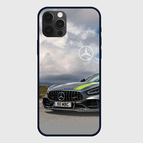 Чехол iPhone 12 Pro Max Mercedes V8 Biturbo Racing Team AMG / 3D-Черный – фото 1