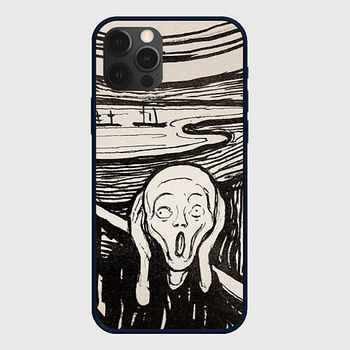 Чехол iPhone 12 Pro Max Эдвард Мунк Крик 1895 / 3D-Черный – фото 1