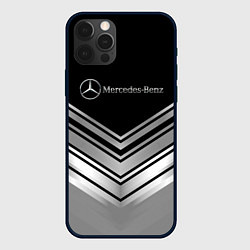 Чехол для iPhone 12 Pro Max Mercedes-Benz Текстура, цвет: 3D-черный