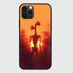 Чехол для iPhone 12 Pro Max СИРЕНОГОЛОВЫЙ НА ЗАКАТЕ, цвет: 3D-черный