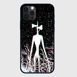 Чехол iPhone 12 Pro Max СИРЕНОГОЛОВЫЙ ГЛИТЧ ЛЕС, КОСМОС