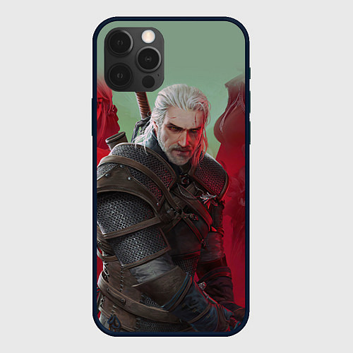 Чехол iPhone 12 Pro Max ВЕДЬМАК THE WITCHER ГЕРАЛЬТ С МЕЧОМ / 3D-Черный – фото 1