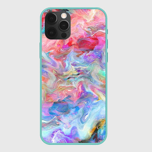 Чехол iPhone 12 Pro Max Радужное небо / 3D-Мятный – фото 1