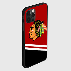 Чехол для iPhone 12 Pro Max Chicago Blackhawks, NHL, цвет: 3D-черный — фото 2