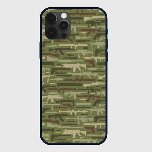 Чехол iPhone 12 Pro Max Оружие камуфляж / 3D-Черный – фото 1