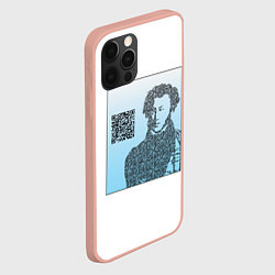 Чехол для iPhone 12 Pro Max QR - Пушкин, цвет: 3D-светло-розовый — фото 2