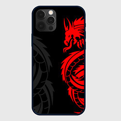 Чехол для iPhone 12 Pro Max КРАСНЫЙ ДРАКОН ТАТУ RED DRAGON TATTOO, цвет: 3D-черный