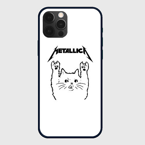 Чехол iPhone 12 Pro Max Metallica Meowtallica / 3D-Черный – фото 1