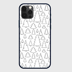 Чехол для iPhone 12 Pro Max Простые елочки, цвет: 3D-черный