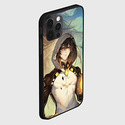 Чехол для iPhone 12 Pro Max Чжун Ли, Zhongli, Genshin Impact, цвет: 3D-черный — фото 2