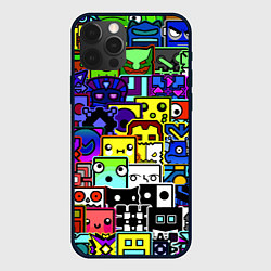 Чехол для iPhone 12 Pro Max Geometry Dash: All Skins, цвет: 3D-черный