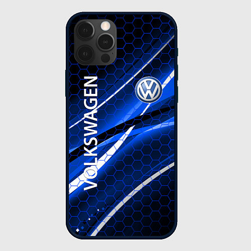 Чехол iPhone 12 Pro Max VOLKSWAGEN LOGO SPORT / 3D-Черный – фото 1