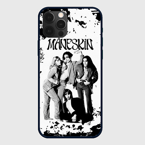 Чехол iPhone 12 Pro Max Maneskin Монэскин, рок - группа / 3D-Черный – фото 1