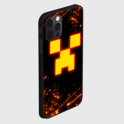 Чехол для iPhone 12 Pro Max ОГНЕННЫЙ КРИПЕР, МАЙНКРАФТ, цвет: 3D-черный — фото 2