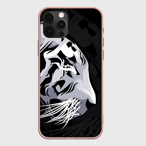 Чехол iPhone 12 Pro Max 2022 Год тигра / 3D-Светло-розовый – фото 1