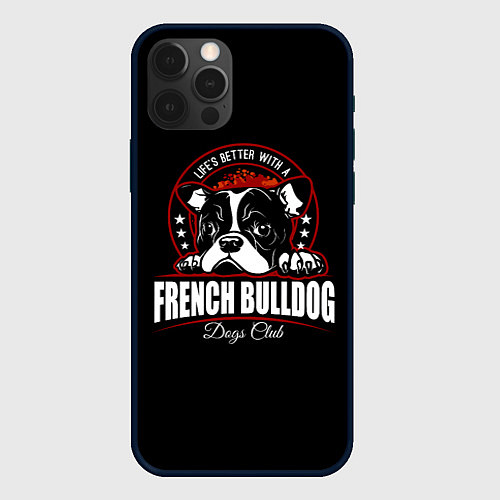 Чехол iPhone 12 Pro Max Французский Бульдог French Bulldog / 3D-Черный – фото 1