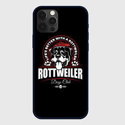 Чехол для iPhone 12 Pro Max Ротвейлер Rottweiler, цвет: 3D-черный