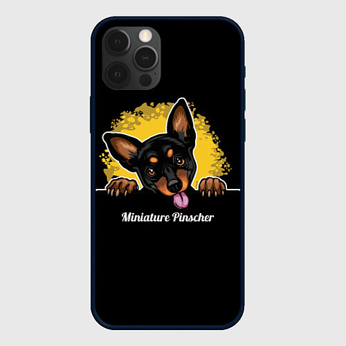 Чехол iPhone 12 Pro Max Пинчер Miniature Pinscher / 3D-Черный – фото 1