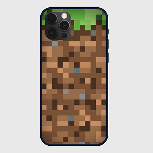 Чехол iPhone 12 Pro Max ЗЕМЛЯ DIRT MINECRAFT / 3D-Черный – фото 1