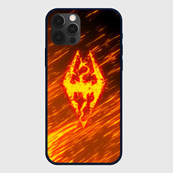Чехол для iPhone 12 Pro Max СКАЙРИМ ОГЕННЫЙ ДРАКОН ЛОГО TES, цвет: 3D-черный