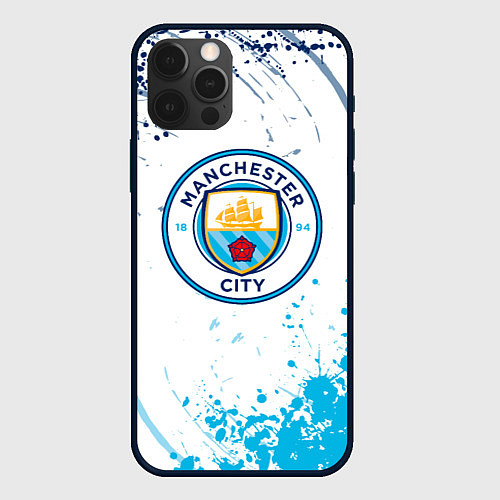 Чехол iPhone 12 Pro Max Manchester City - Футбольный клуб / 3D-Черный – фото 1