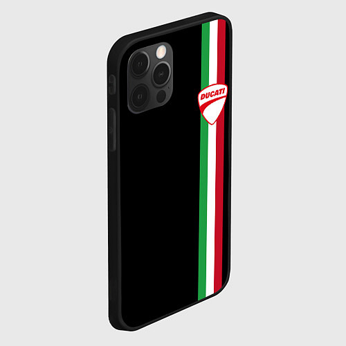 Чехол iPhone 12 Pro Max DUCATI MOTOCYCLE ITALY LINE / 3D-Черный – фото 2