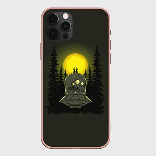 Чехол iPhone 12 Pro Max Шокированный пришелец в лесу / 3D-Светло-розовый – фото 1