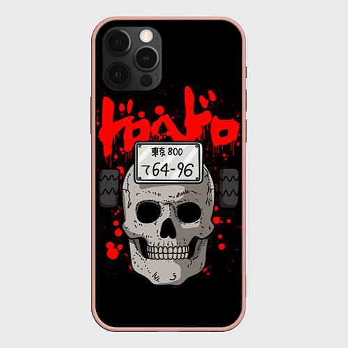 Чехол iPhone 12 Pro Max Дорохедоро - маска Эбису / 3D-Светло-розовый – фото 1