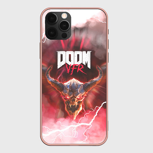 Чехол iPhone 12 Pro Max DOOM VFR VR FAN GAME / 3D-Светло-розовый – фото 1