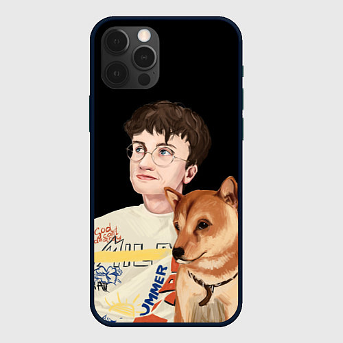 Чехол iPhone 12 Pro Max Бульвар Депо с пёсиком / 3D-Черный – фото 1