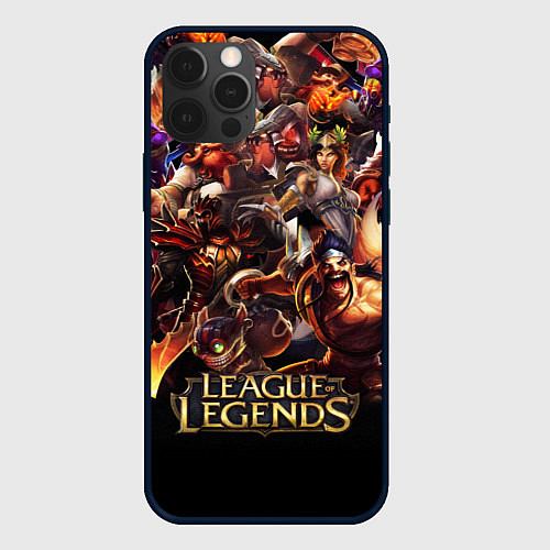 Чехол iPhone 12 Pro Max LEAGUE OF LEGENDS НЕОН БРЫЗГИ КРАСОК / 3D-Черный – фото 1