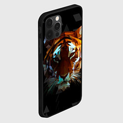 Чехол для iPhone 12 Pro Max Тигр стиль Low poly, цвет: 3D-черный — фото 2